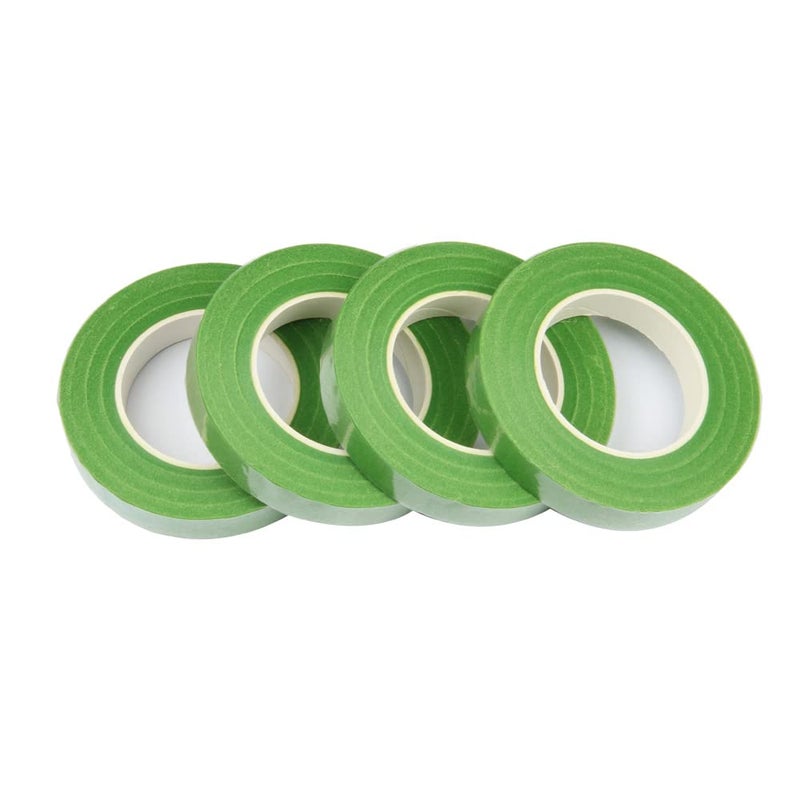 JFFX 4 Rolls Floral Tape 1/2" Wide 30 Yards/Roll Floral Tapes for Bouquet Stem Wrap and Flowers Making Craft Projects (Light Green) - Image 1